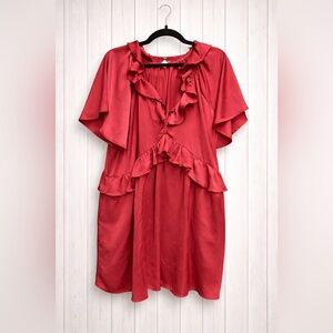 Old Navy Asymmetrical Red Ruffle Dress
